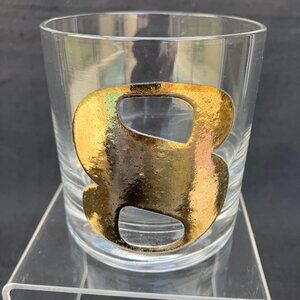 Vintage Gold Number 8 Double Old Fashion Glass